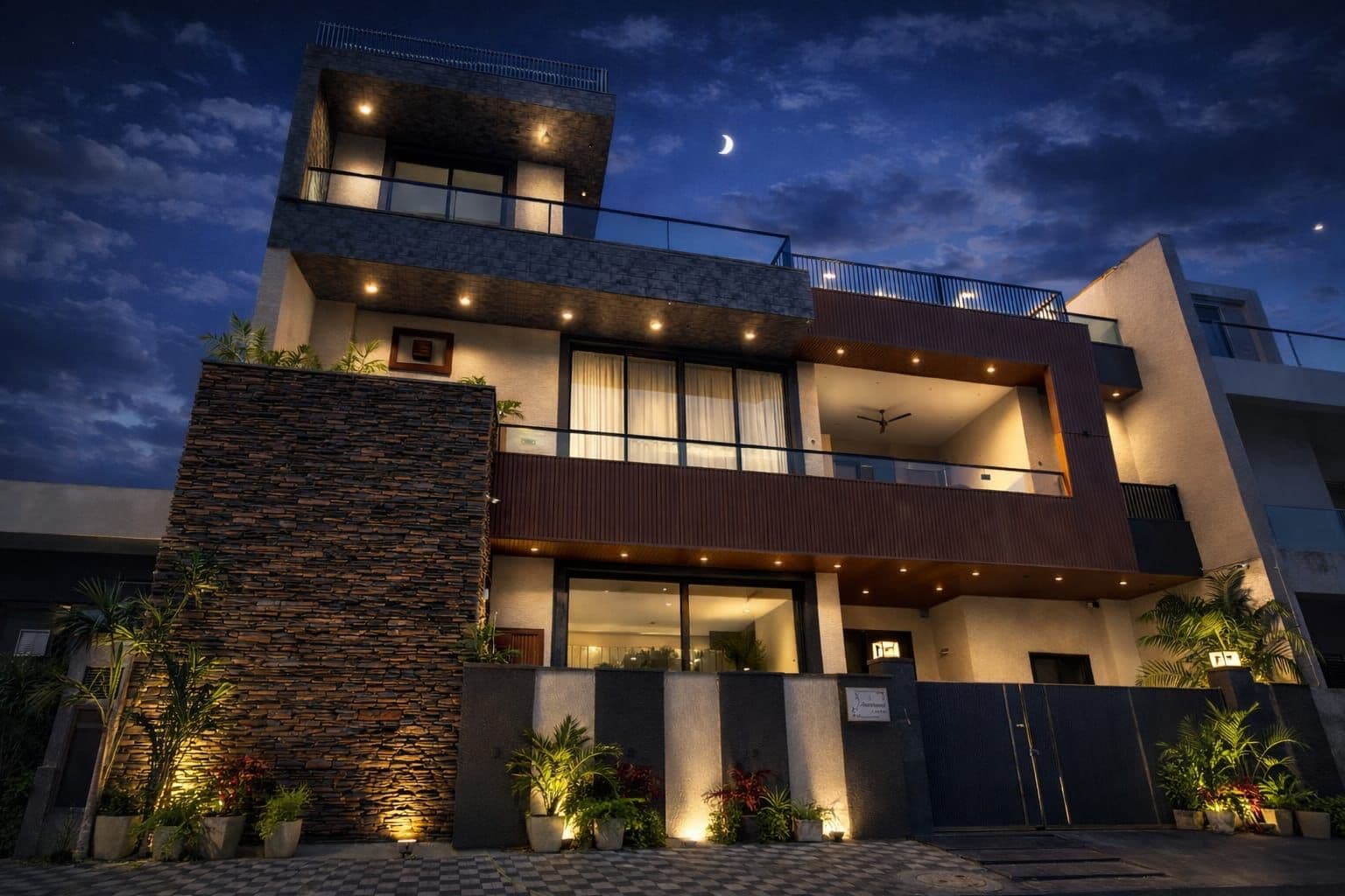 Begum Bridge House — A contemporary three-storey residence in Meerut